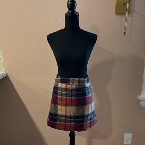 Plaid mini pencil skirt
